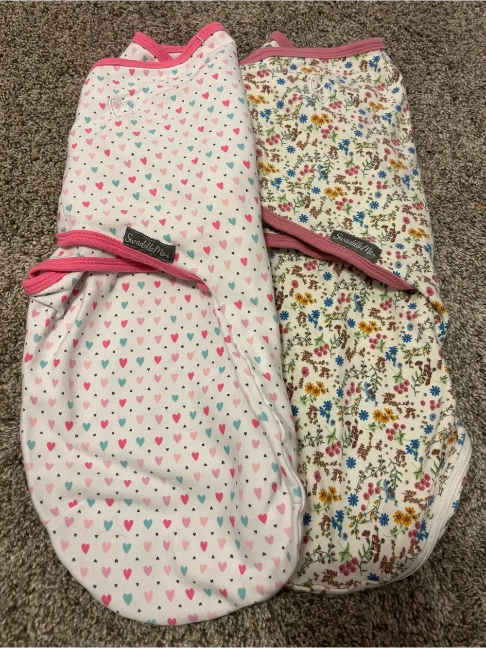 SwaddleMe Baby Swaddle Pair – Hearts and Floral Prints